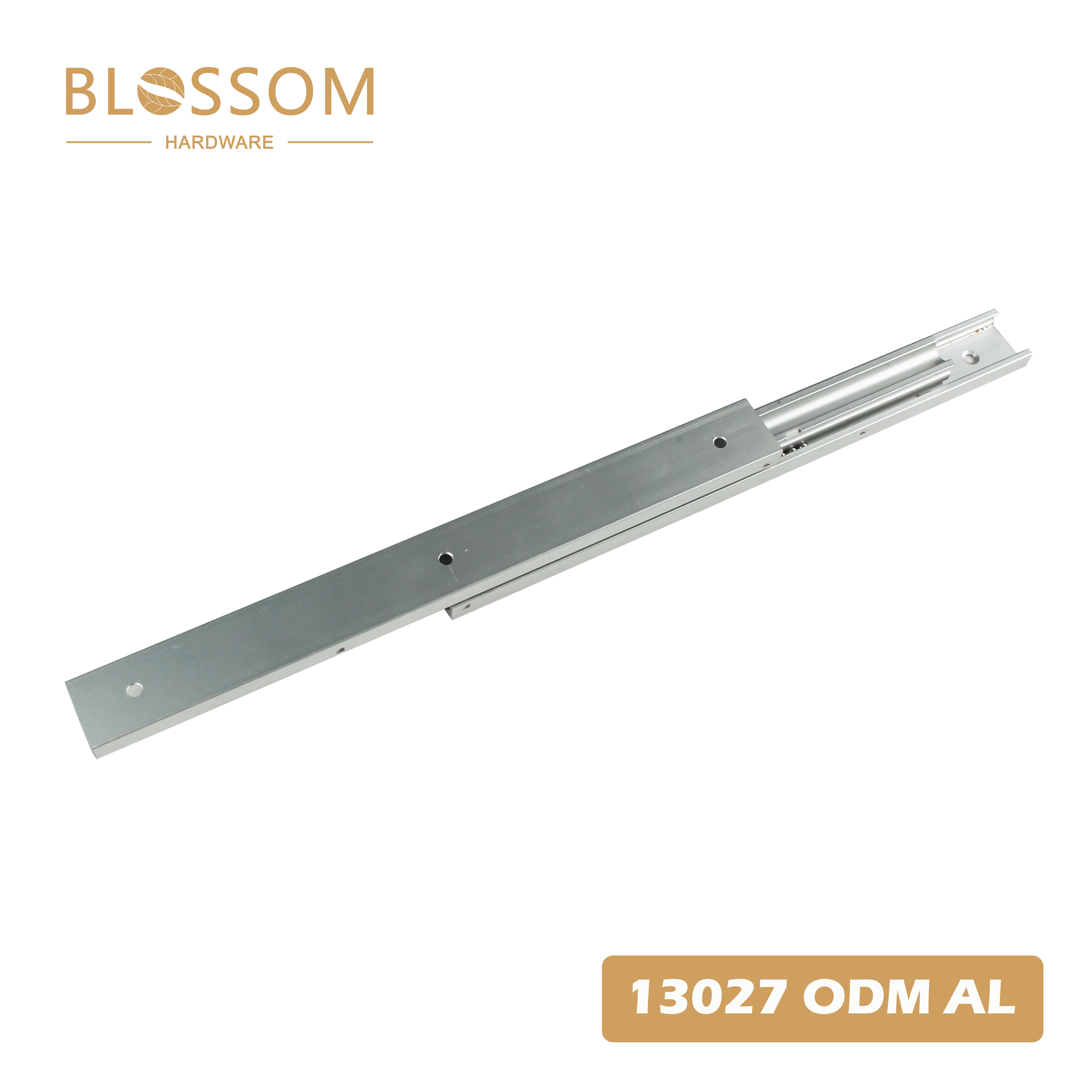Model 13027 ODM AL 27mm Galvanized Steel Ball Bearing Drawer Slides, 250mm-450mm Smooth Slide Rail